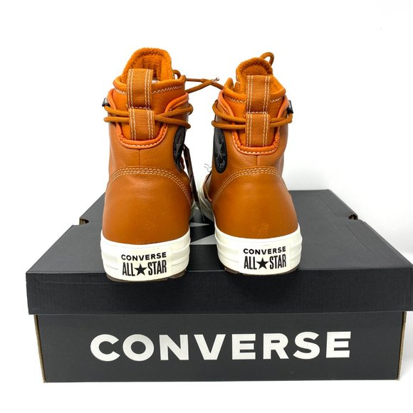 Converse CTAS High Top Sepia Egret Leather Sneaker Boot Men’s Brown 168862C - Picture 4 of 10